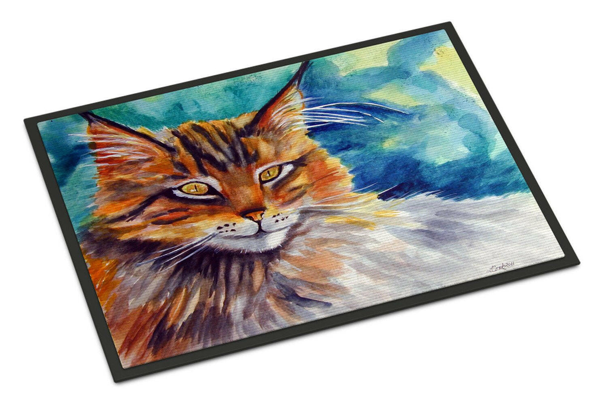 Maine Coon Cat Watching you Indoor or Outdoor Mat 18x27 7421MAT - the-store.com