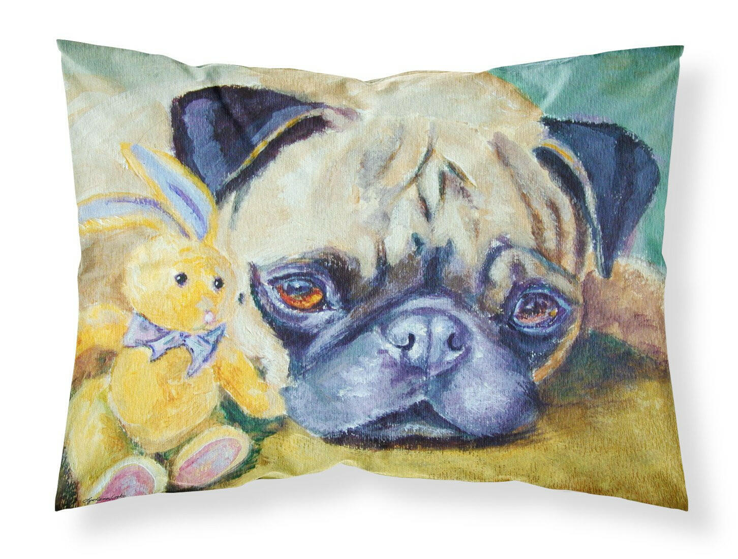Pug Bunny Rabbit Fabric Standard Pillowcase 7423PILLOWCASE by Caroline's Treasures