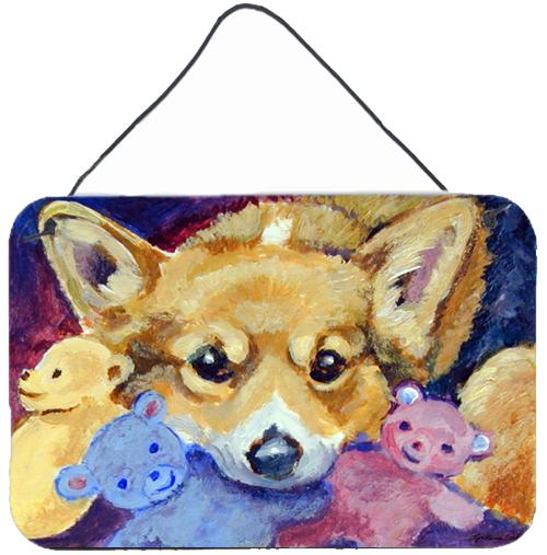 Corgi with all the toys Wall or Door Hanging Prints 7431DS812 by Caroline&#39;s Treasures
