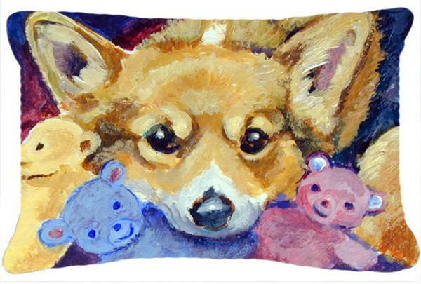 Corgi with all the toys Fabric Decorative Pillow 7431PW1216 by Caroline's Treasures
