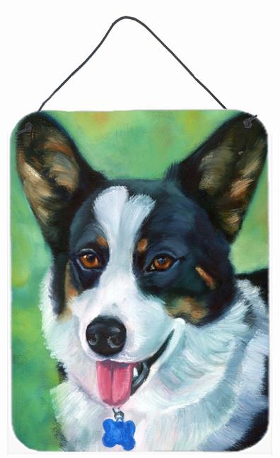 Corgi with blue tag Wall or Door Hanging Prints 7438DS1216 by Caroline&#39;s Treasures