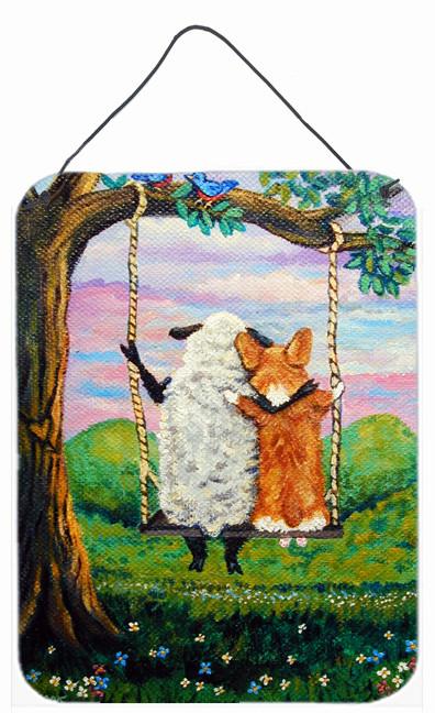 Corgi With Sheep Love Grows Wall or Door Hanging Prints 7439DS1216 by Caroline's Treasures