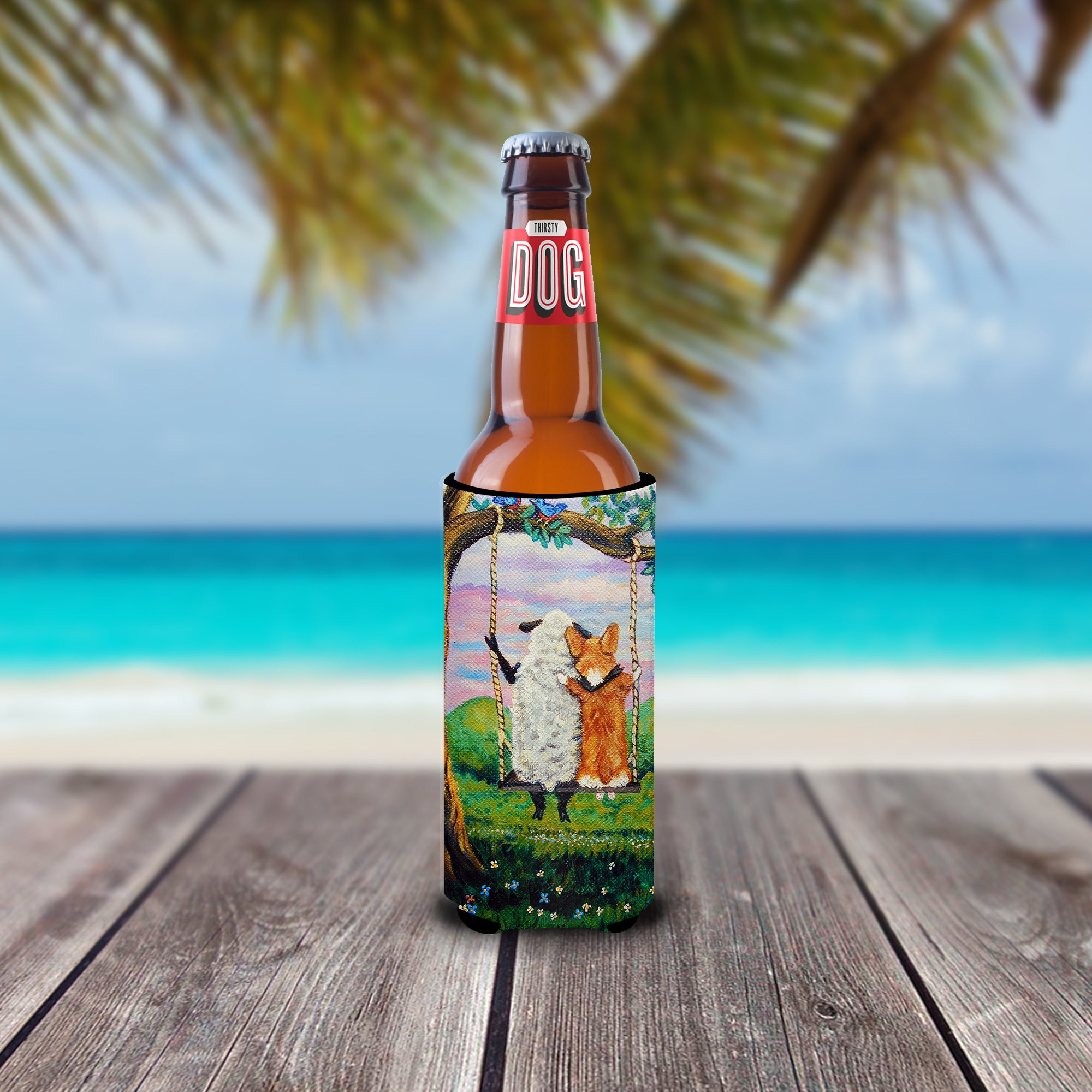Corgi With Sheep Love Grows Michelob Ultra Beverage Isolateurs pour canettes minces 7439MUK