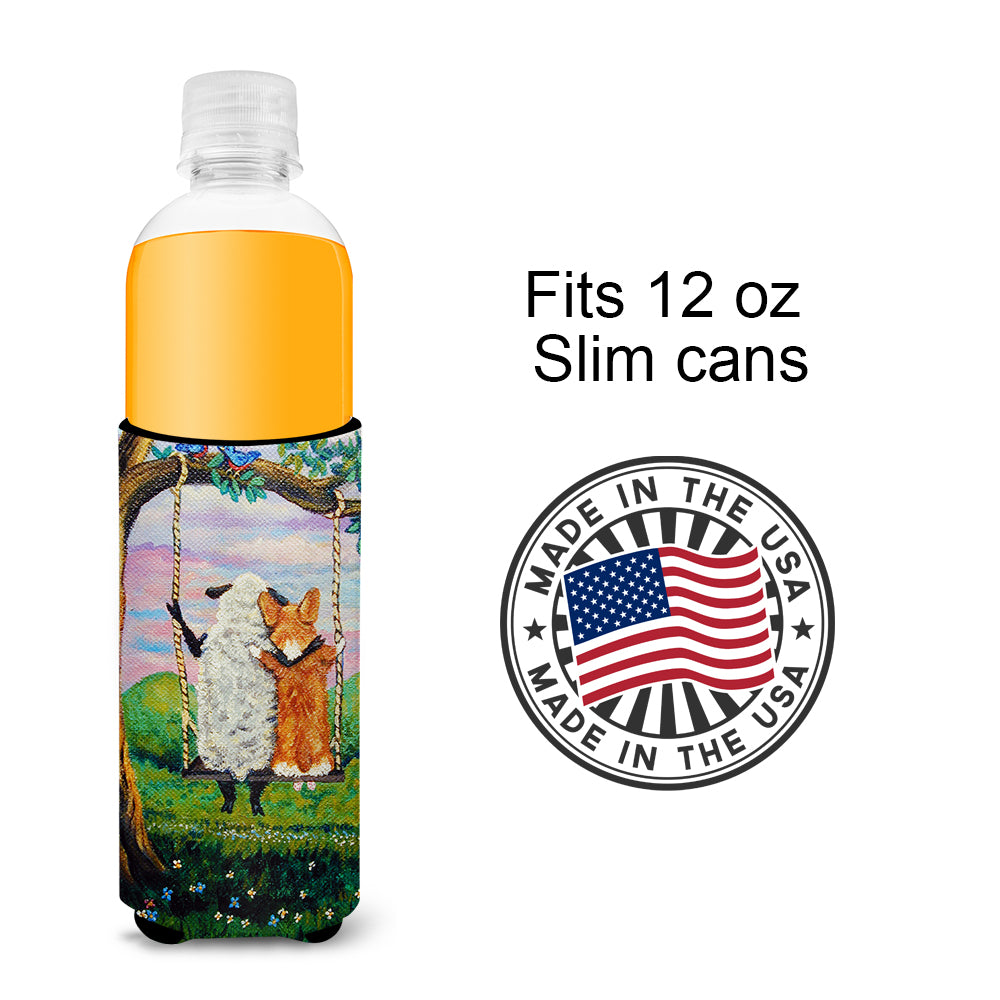 Corgi With Sheep Love Grows  Ultra Beverage Insulators for slim cans 7439MUK  the-store.com.