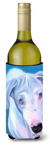 White Great Dane Wine Bottle Beverage Insulator Hugger 7440LITERK by Caroline's Treasures