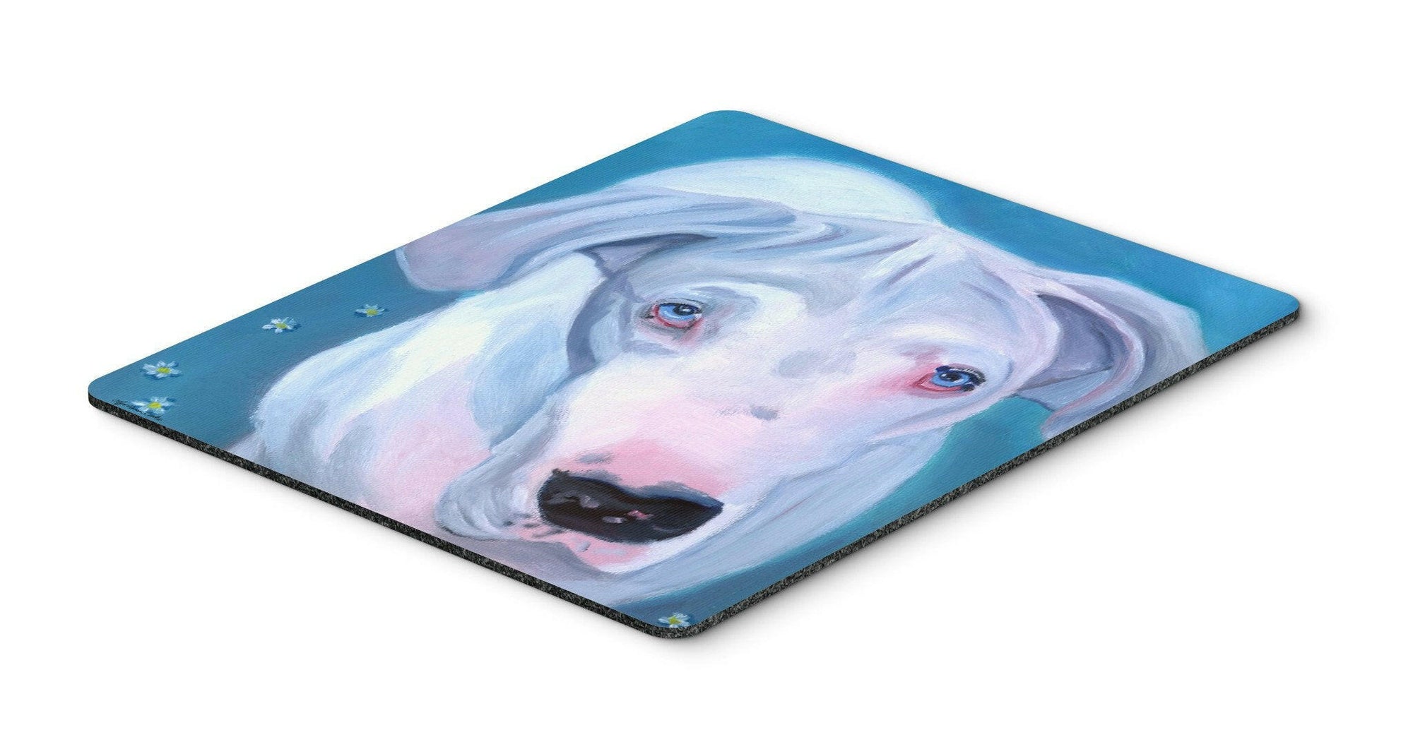 White Great Dane Mouse Pad, Hot Pad or Trivet 7440MP by Caroline's Treasures