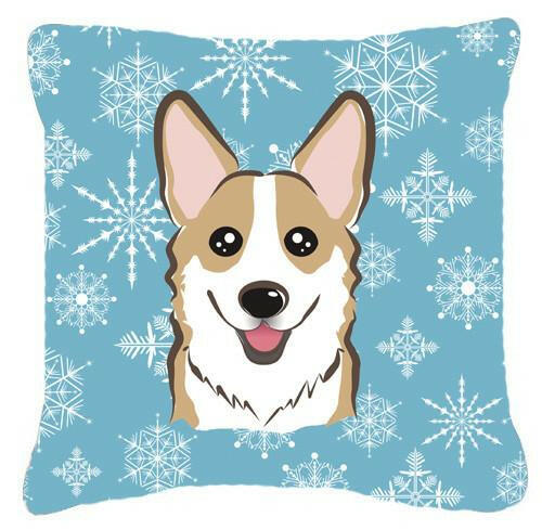 Snowflake Sable Corgi Fabric Decorative Pillow BB1687PW1414 - the-store.com