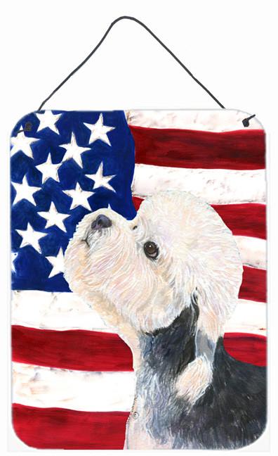 USA American Flag with Dandie Dinmont Terrier Wall or Door Hanging Prints by Caroline's Treasures