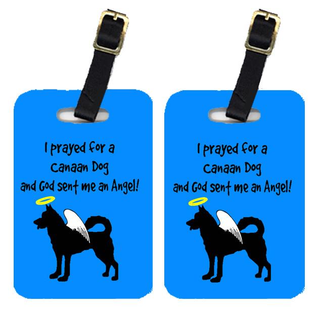 Caroline's Treasures Canaan Dog Luggage Tags – Set of 2 Durable Bag Tags with Straps