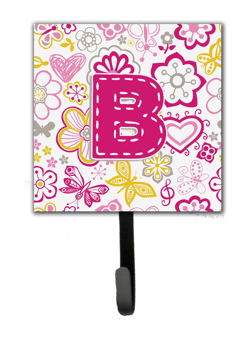 Letter B Flowers and Butterflies Pink Leash or Key Holder CJ2005-BSH4 by Caroline&#39;s Treasures