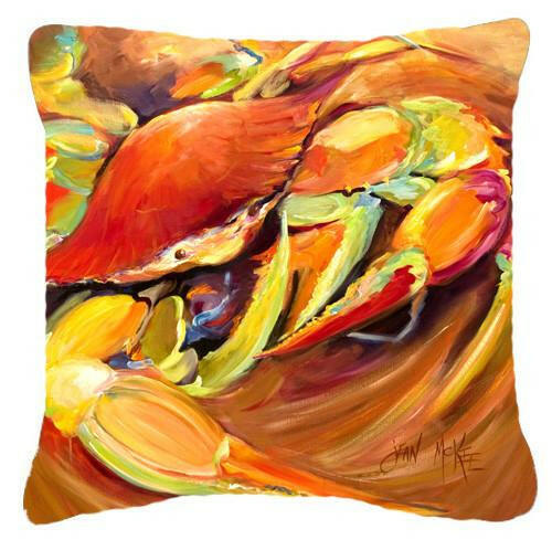 Crab Spice Canvas Fabric Decorative Pillow JMK1250PW1414 by Caroline&#39;s Treasures