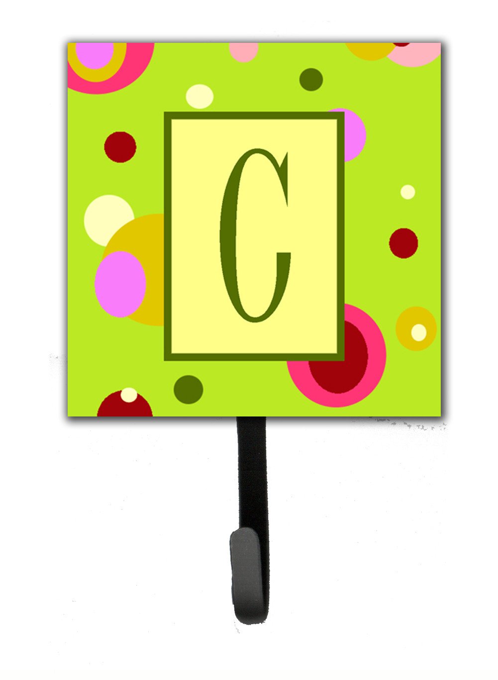 Letter C Initial Monogram - Green Leash Holder or Key Hook by Caroline's Treasures