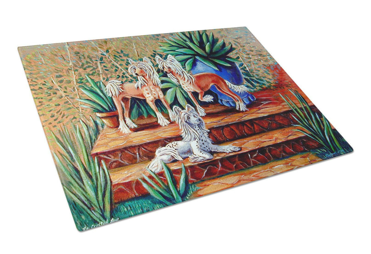 Chinese Crested  Glass Cutting Board Large by Caroline&#39;s Treasures