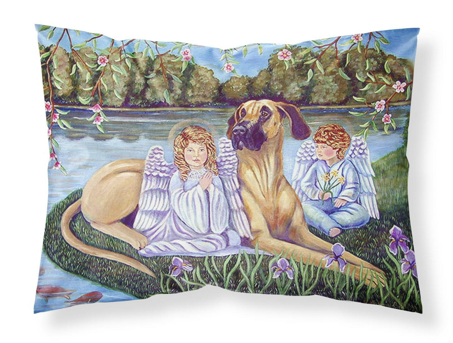 Angels with  Great Dane Moisture wicking Fabric standard pillowcase by Caroline's Treasures