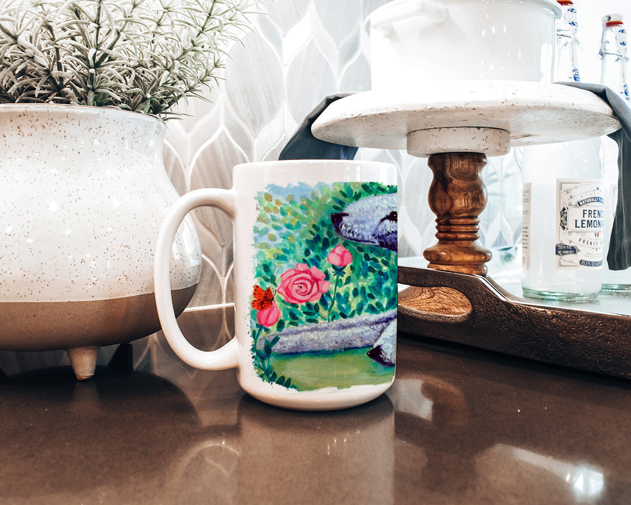 Bedlington Terrier Dishwasher Safe Microwavable Ceramic Coffee Mug 15 ounce 7512CM15