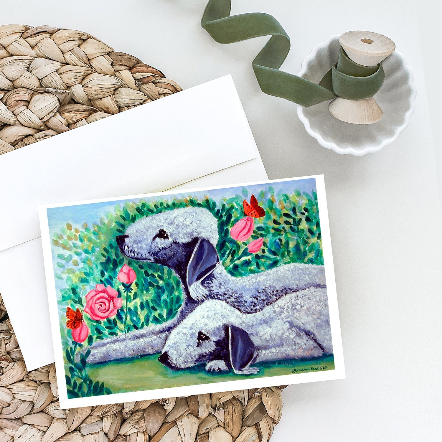Bedlington Terrier Greeting Cards and Envelopes Pack of 8 - the-store.com