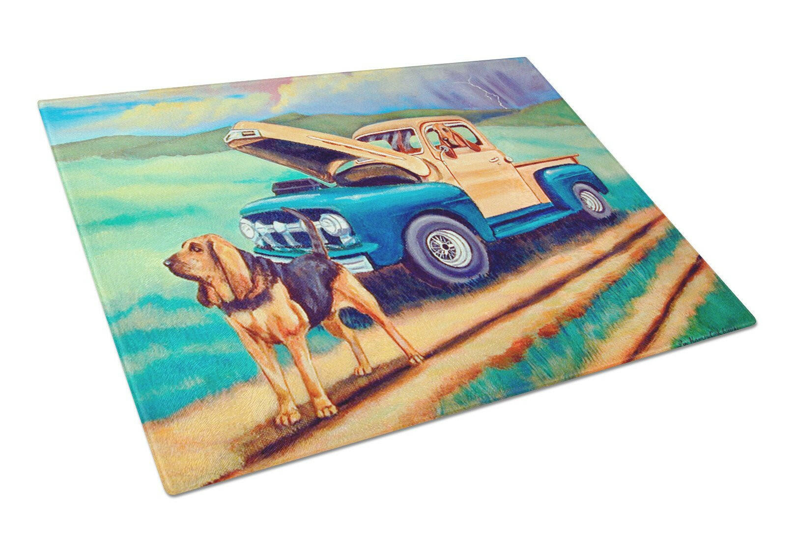 Bloodhound Glass Cutting Board Large by Caroline's Treasures