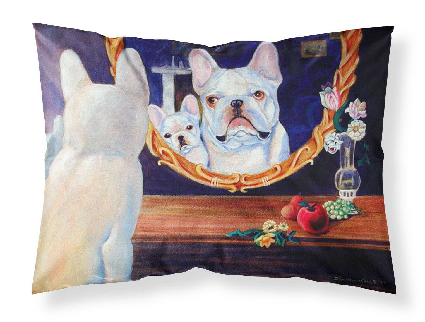 Caroline's Treasures French Bulldog Standard Pillowcases – Artistic Decorative Front, Crisp White Back