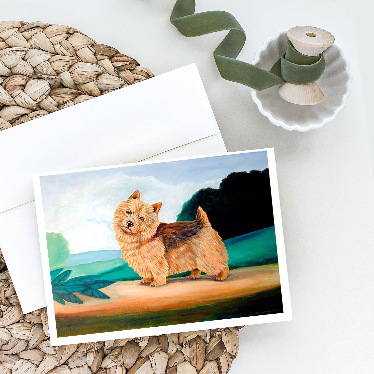 Norwich Terrier Greeting Cards and Envelopes Pack of 8 - the-store.com