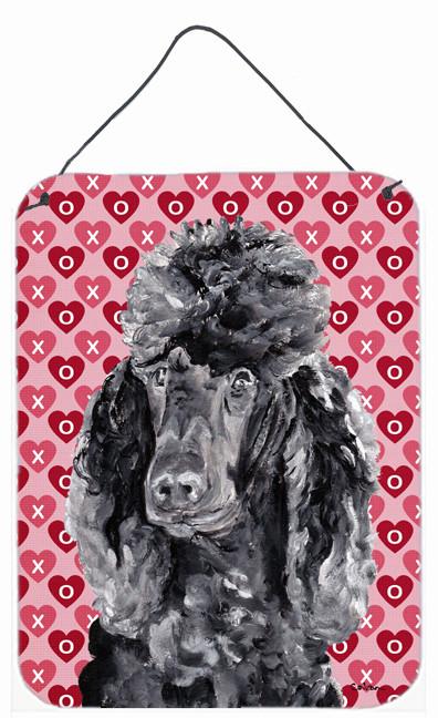 Black Standard Poodle Hearts and Love Wall or Door Hanging Prints SC9698DS1216 by Caroline's Treasures