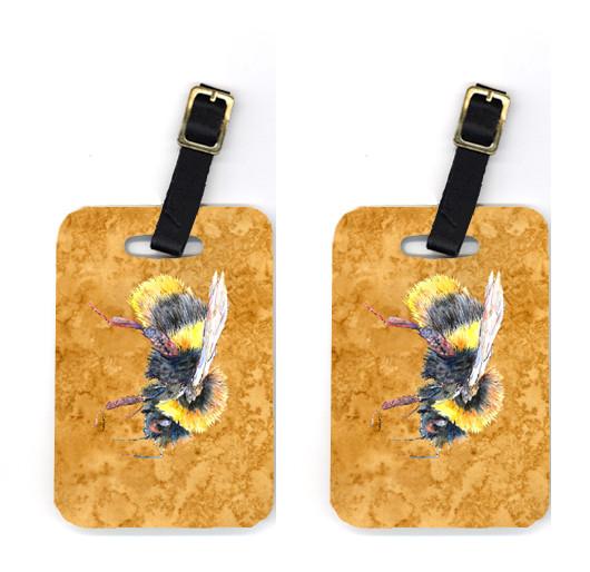 Pair of Bee on Gold Luggage Tags by Caroline's Treasures
