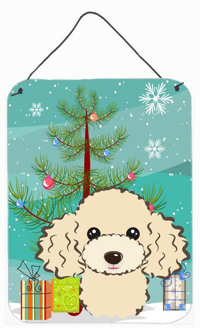 Christmas Tree and Buff Poodle Wall or Door Hanging Prints BB1630DS1216 by Caroline&#39;s Treasures