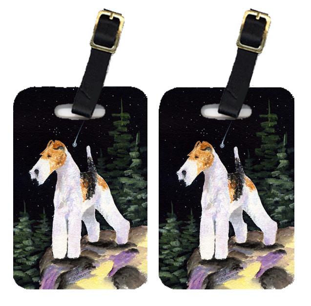 Starry Night Fox Terrier Luggage Tags Pair of 2 by Caroline&#39;s Treasures