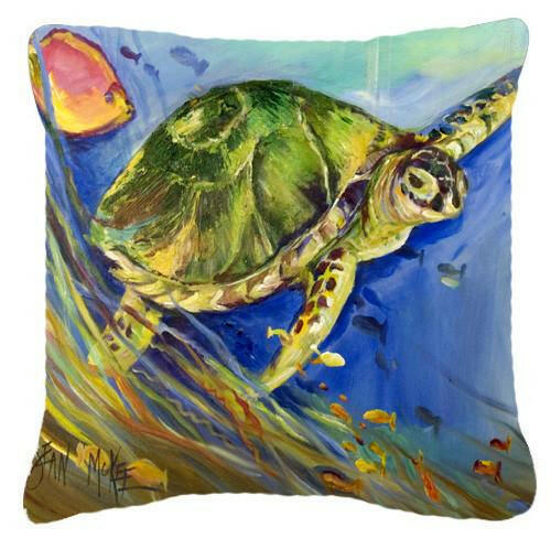 Loggerhead Sea Turtle Canvas Fabric Decorative Pillow JMK1262PW1414 by Caroline&#39;s Treasures