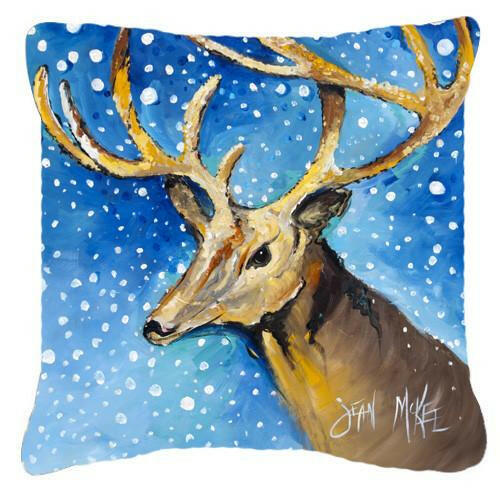 Reindeer Canvas Fabric Decorative Pillow JMK1206PW1414 by Caroline&#39;s Treasures