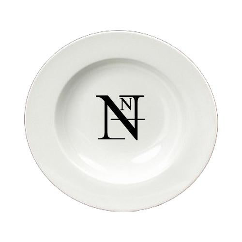 Letter N Initial Monogram Modern Round Ceramic White Soup Bowl CJ1056-N-SBW-825 by Caroline's Treasures
