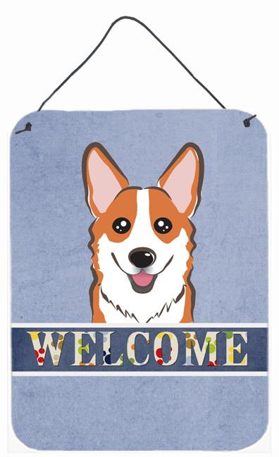 Red Corgi Welcome Wall or Door Hanging Prints BB1440DS1216 by Caroline's Treasures