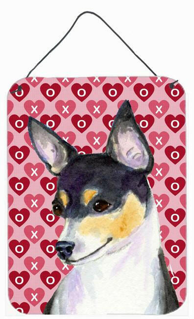 Chihuahua Hearts Love and Valentine&#39;s Day Portrait Wall or Door Hanging Prints by Caroline&#39;s Treasures