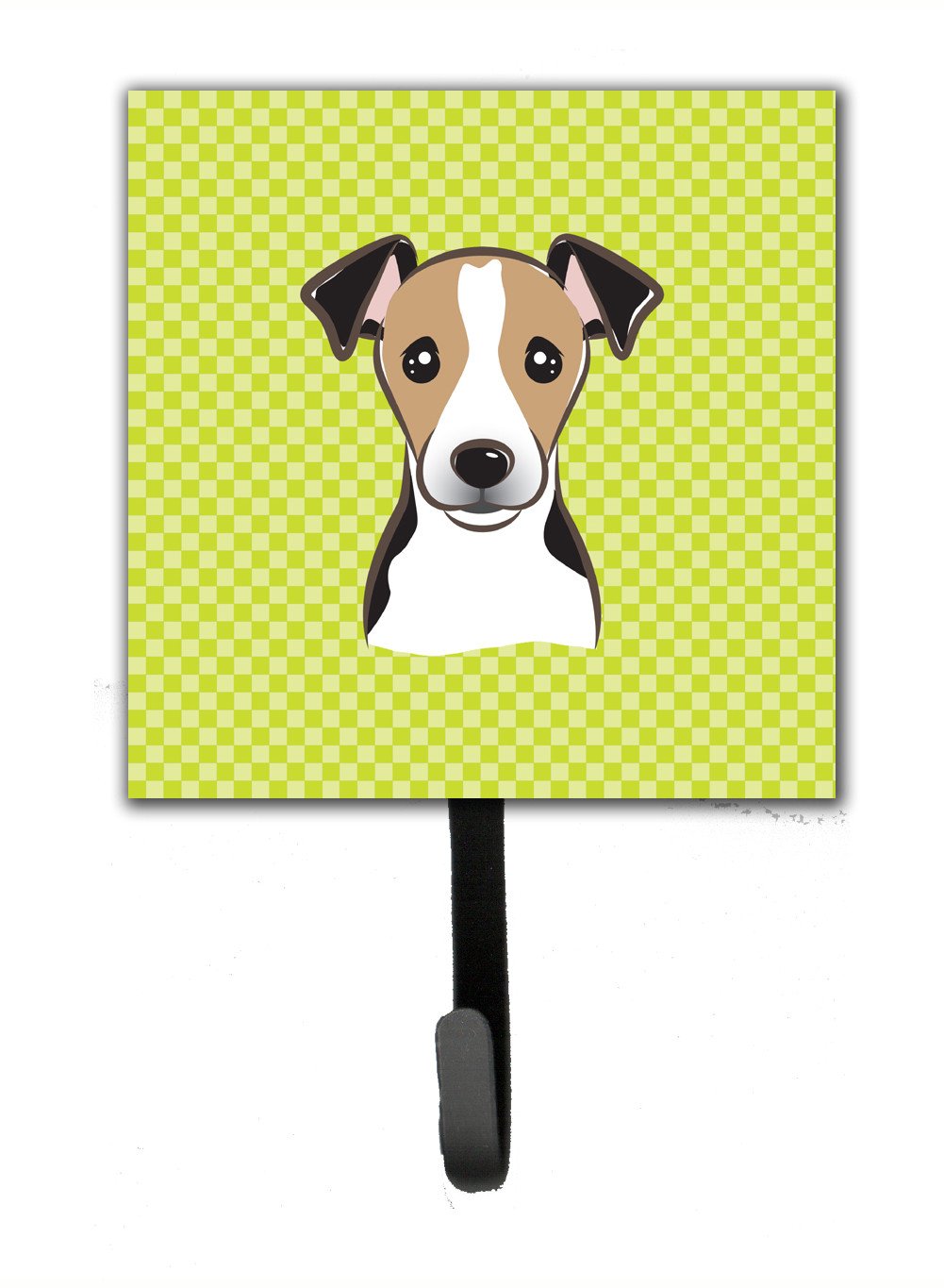 Checkerboard Lime Green Jack Russell Terrier Leash or Key Holder BB1323SH4 by Caroline&#39;s Treasures