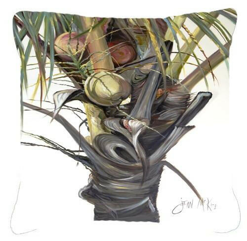 Coconut Tree Top Canvas Fabric Decorative Pillow JMK1279PW1414 by Caroline&#39;s Treasures