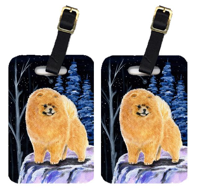 Starry Night Pomeranian Luggage Tags Pair of 2 by Caroline&#39;s Treasures