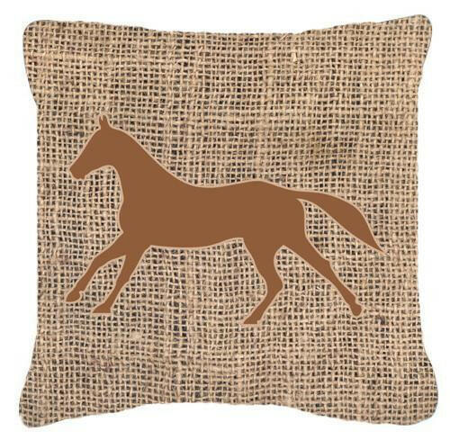 Horse Burlap and Brown   Canvas Fabric Decorative Pillow BB1003 - the-store.com