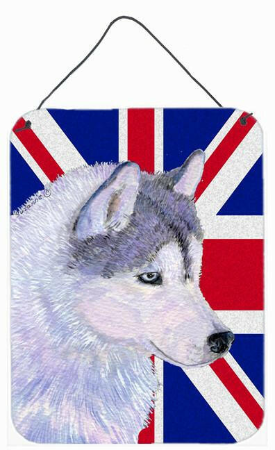 Siberian Husky with English Union Jack British Flag Wall or Door Hanging Prints SS4906DS1216 by Caroline&#39;s Treasures