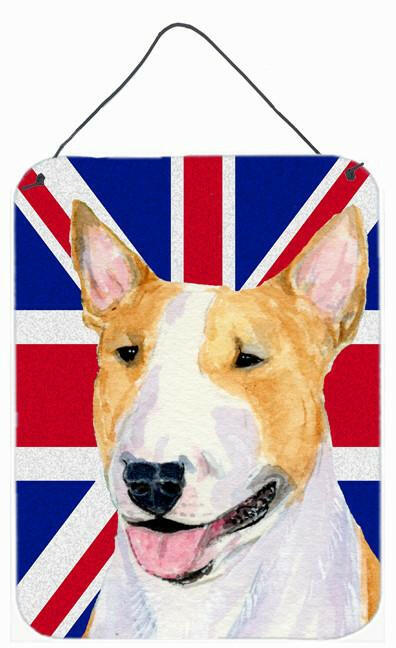 Bull Terrier with English Union Jack British Flag Wall or Door Hanging Prints SS4938DS1216 by Caroline&#39;s Treasures