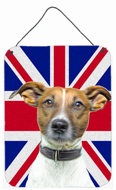 Jack Russell Terrier with English Union Jack British Flag Wall or Door Hanging Prints KJ1162DS1216 by Caroline&#39;s Treasures