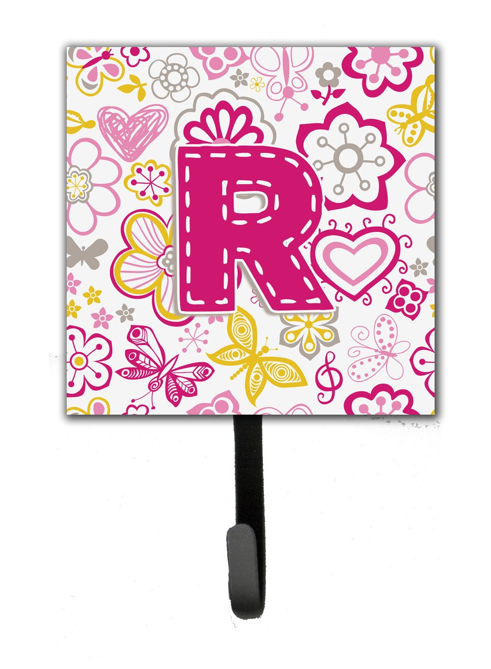 Letter R Flowers and Butterflies Pink Leash or Key Holder CJ2005-RSH4 by Caroline&#39;s Treasures