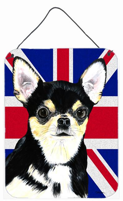 Chihuahua with English Union Jack British Flag Wall or Door Hanging Prints SC9856DS1216 by Caroline&#39;s Treasures