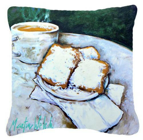 Beingets Breakfast Delight Canvas Fabric Decorative Pillow MW1008PW1414 by Caroline's Treasures