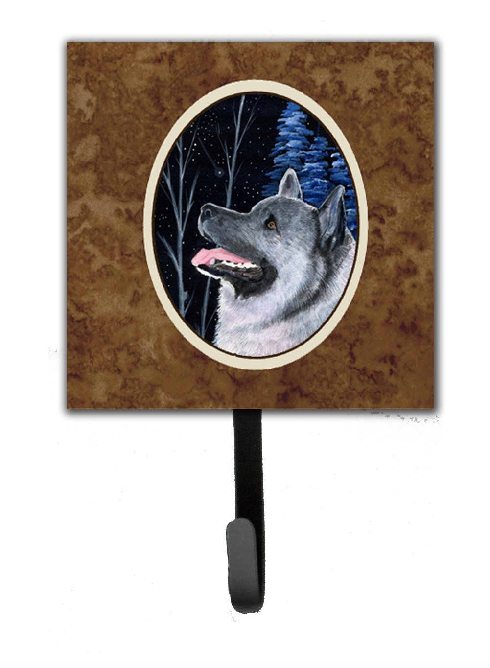 Starry Night Norwegian Elkhound Leash Holder or Key Hook by Caroline&#39;s Treasures