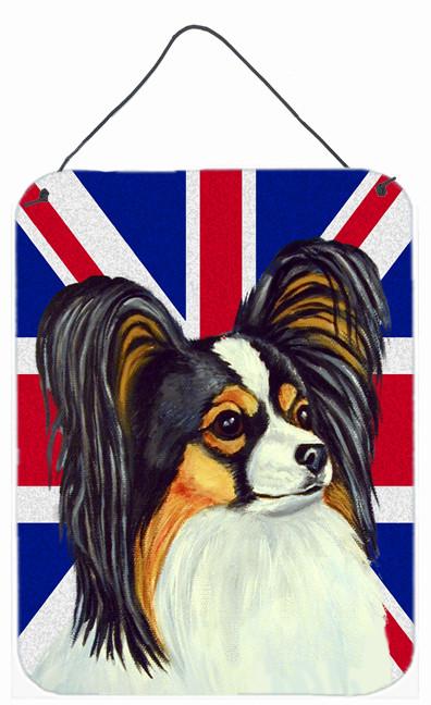 Papillon with English Union Jack British Flag Wall or Door Hanging Prints LH9503DS1216 by Caroline's Treasures