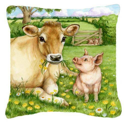 Pigs and Cow Good Friends Canvas Decorative Pillow CDCO0360PW1414 - the-store.com