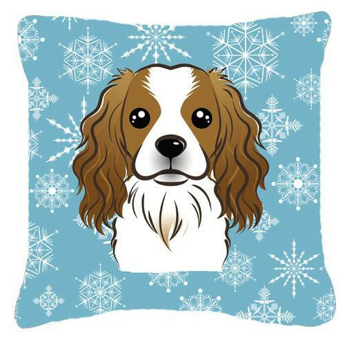 Snowflake Cavalier Spaniel Fabric Decorative Pillow BB1658PW1414 - the-store.com