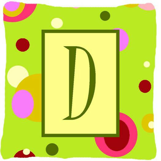 Letter D Initial Monogram - Green Decorative   Canvas Fabric Pillow - the-store.com