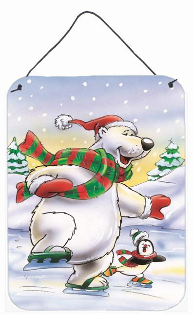 Holiday Polar Bears Ice Skating Wall or Door Hanging Prints AAH7270DS1216 by Caroline&#39;s Treasures