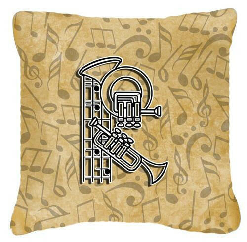 Letter R Musical Instrument Alphabet Canvas Fabric Decorative Pillow CJ2004-RPW1414 by Caroline's Treasures