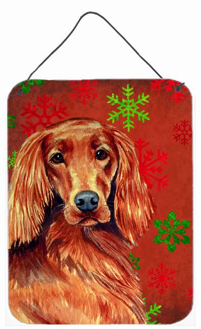 Irish Setter Red Snowflakes Holiday Christmas Wall or Door Hanging Prints by Caroline's Treasures